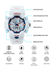 PDS-632-N5 Alarm Clock Waterproof Fashion Design for Students Double Display Digital Watches