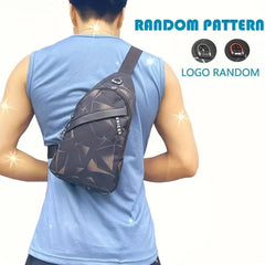 1pc Men's Chest Bag, Earphones Multifunctional Going Out Travel Shoulder Bag, Casual Business Bag