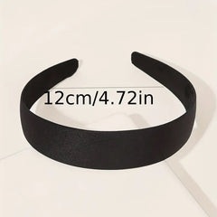 Elegant Black Headband with Wide Brim - Perfect Hair Accessory for Women and Girls