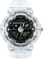 PDS-603-N8 PINDOWS Watch for Men, Men's Military Watch Outdoor Sports Electronic Watch Date Multi-Function LED Alarm Stopwatch,50M Waterproof Analog Digital Watches 12H/24H Display Men Wrist Watch.