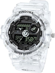 PDS-603-N8 PINDOWS Watch for Men, Men's Military Watch Outdoor Sports Electronic Watch Date Multi-Function LED Alarm Stopwatch,50M Waterproof Analog Digital Watches 12H/24H Display Men Wrist Watch.