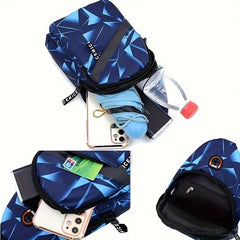 1pc Men's Chest Bag, Earphones Multifunctional Going Out Travel Shoulder Bag, Casual Business Bag