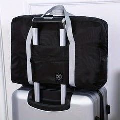 Foldable Travel Bag, Solid Color Bag, Large Capacity Luggage Handbag, Versatile Duffle Bag