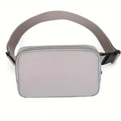 Solid Color Minimalist Crossbody Bag, Mini Zipper Square Fancy Pack For Outdoor Sports