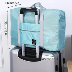 Foldable Travel Bag, Solid Color Bag, Large Capacity Luggage Handbag, Versatile Duffle Bag