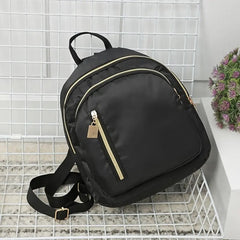 Stylish & Waterproof: Small Solid Color Nylon Backpack for Women - Perfect for Travel, School & Work!