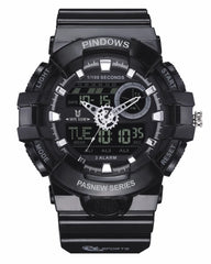 PDS-603-N4 PINDOWS Watch for Men, Men's Military Watch Outdoor Sports Electronic Watch Date Multi-Function LED Alarm Stopwatch,50M Waterproof Analog Digital Watches 12H/24H Display Men Wrist Watch.