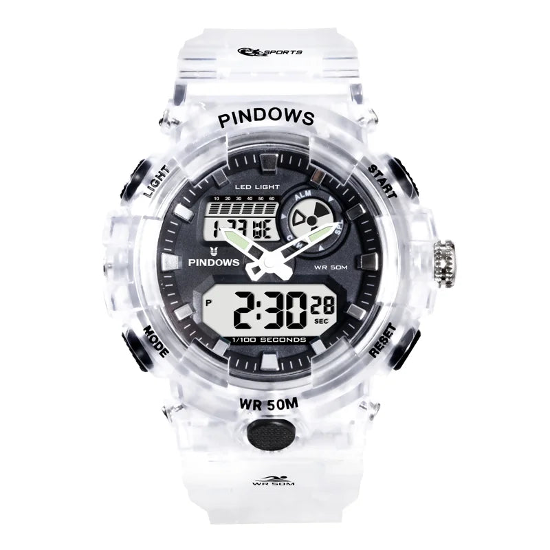 PDS-632-N7 Alarm Clock Waterproof Fashion Design for Students Double Display Digital Watches