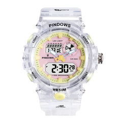 PDS-632-N8 Alarm Clock Waterproof Fashion Design for Students Double Display Digital Watches