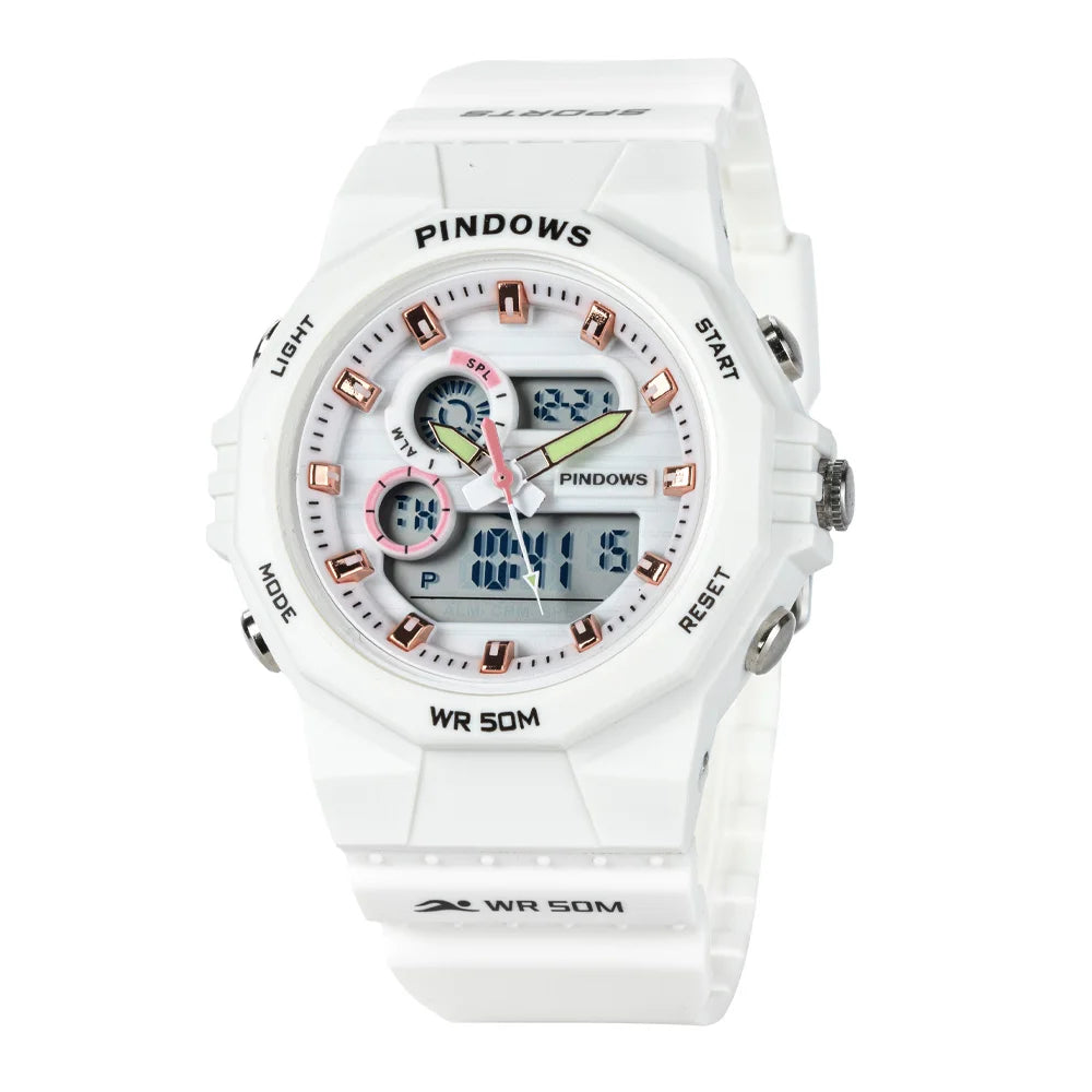 PDS-629-N4 Student Wristwatch Alarm Waterproof Luminous Dual Display digital watch