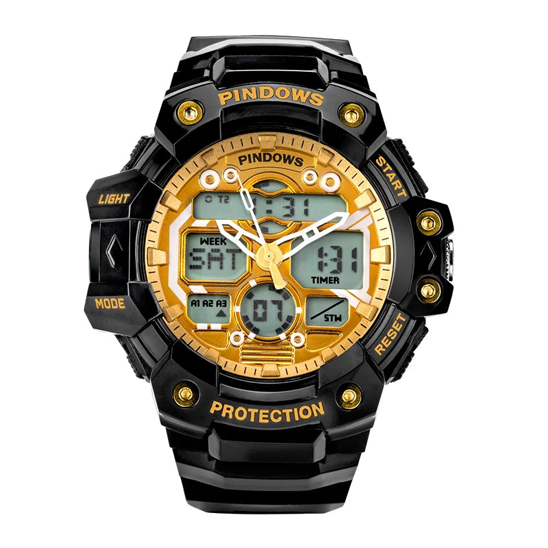 PDS-631-N2 Waterproof Digital Watch Men Big Dial Transparent Wrist Hand Clock Dual Display Backlight Diver Sport Electronic Wristwatch Male