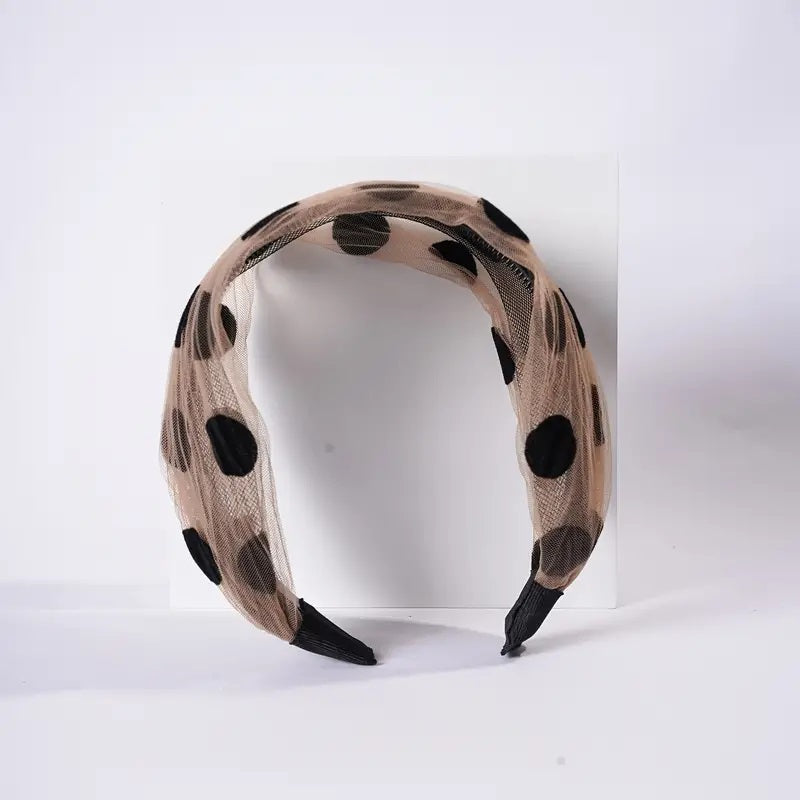 Polka Dot Yarn Headband Fashion Simple Solid Color Wide Headband Hair Accessories For Women