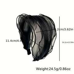 Elegant Hair Accessories For Women & Girls: Ruffles Wide Headband Simple Style Head Hoop Nonslip Hair Band